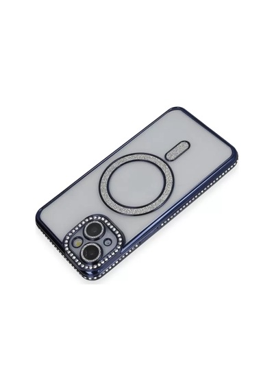 Newface Apple İphone 13 Kılıf Joke Simli Magneticsafe Kılıf - Lacivert