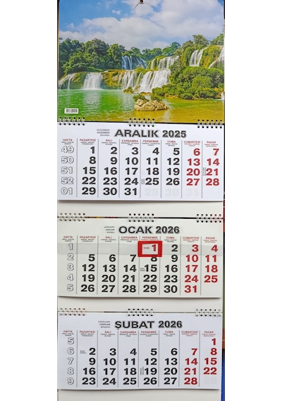2026 Gemici Takvimi - Gemici Takvimi - Üç Ayı Gösteren Takvim