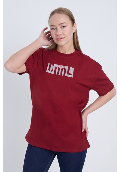 Velvoria Unisex Oversize Bordo Cool T-shirt