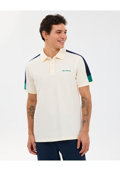 Skechers M Color Block Detail Polo Erkek Ekru Polo Yaka Tshirt S221047-1208