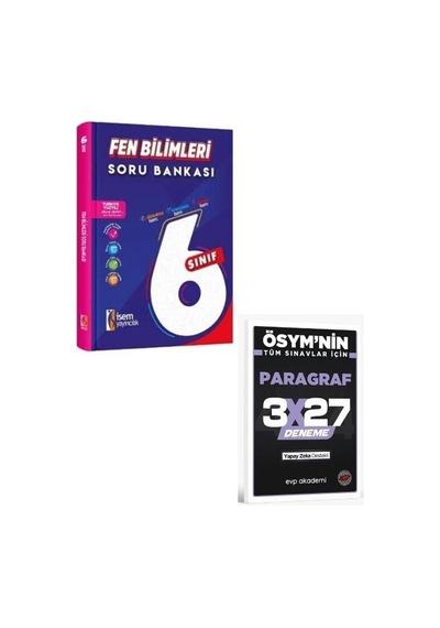 İsem 2027 6. Sınıf Fen Bilimleri Soru Bankası+ Evp Akademi Paragraf