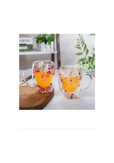 Tedar Organik Çiçekli Borosilikat Bardak 350 Ml. Royaleks-brd-150 Bh Najmaddin 6411267