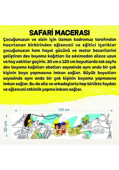 30x120 Boyama Rulosu Yaman Safaride + Adel 12'li Keçeli Boya Kale