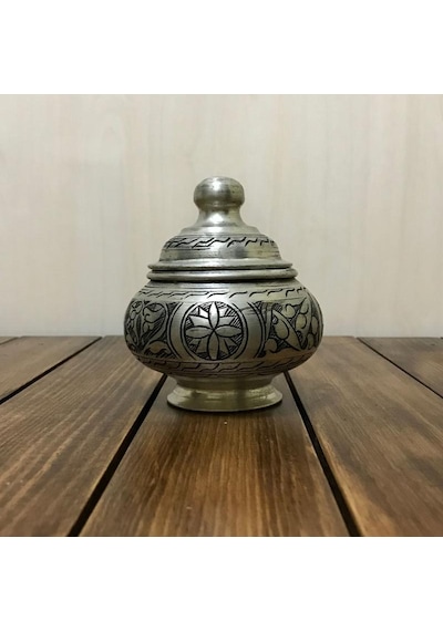 Küçük Boy Bakır Kubbe Şekerlik Gümüş