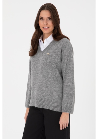 U.S. Polo Assn. U.s. Polo Assn. Kadın Gri Melanj Kazak /triko 50314833-vr086