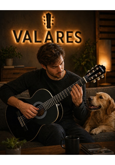 Valares Qcg3024 36 3/4 Klasik Gitar Çocuklar İçin İdeal Yumuşak Tını Kolay Çalım Çanta Ve Pena Hediye Siyah