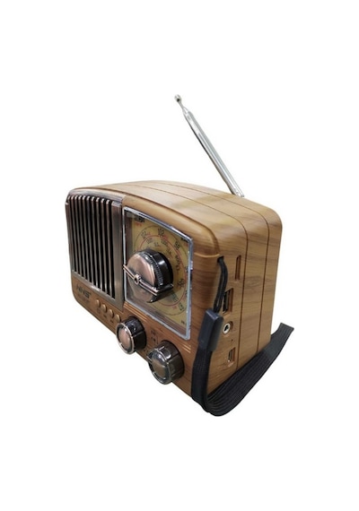 Ns-3381bt Mini Nostaljik Radyo Müzik Çalar Bluetooth Speaker Şarjlı Hafıza Kartı Ve Usb Girişli Mp3 Müzik Çalar Kablosuz Hoparlör Fm Radio