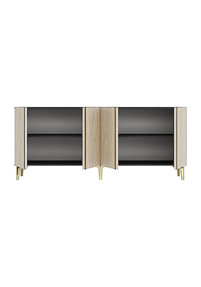 Ka1898atg Anka Konsol Ve Tv Sehpası Antrasit-traverten-gold 180cm