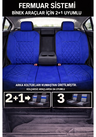 Fiat Egea Sedan 2014 Ve Sonrası Uyumlu Zerafet Serisi Mavi Siyah 5'li Ortopedik Koltuk Minderi 22911422
