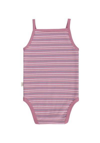 Civil Baby Çizgili İp Askılı 3 Lü 0-36 Ay Çıtçıtlı Badi - Pembe Açık Gül Kurusu