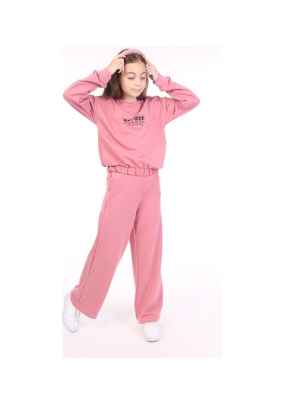 Toontoy Kids Toontoy Kız Çocuk Baskılı Eşofman Takım Koyu Yeşil