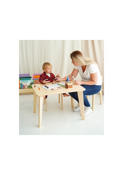 Montessori Ahşap Çocuk Masa Ve Sandalye Takımı Masa + 1 Sandalye