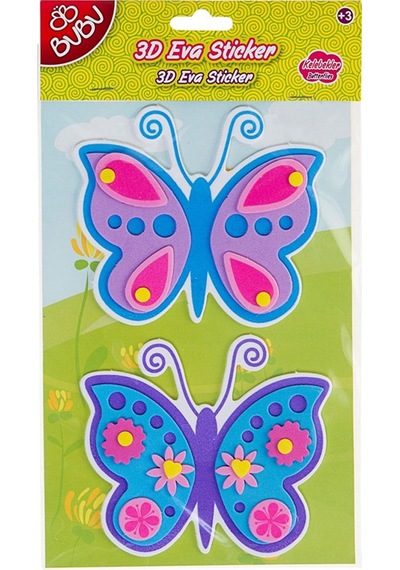 Bu-bu Eva Sticker 3d Büyük 12 Li St039/......044 Çok Renkli