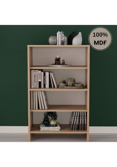 Çok Amaçlı Raflı Mdf Dolap Kitaplık Meşe