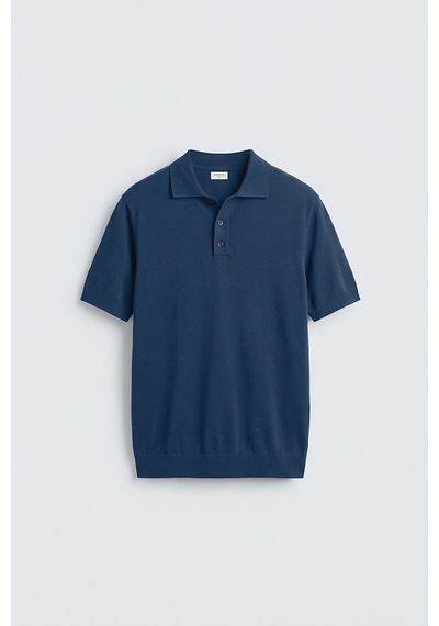 Antioch Comfort Slim Polo Yaka Erkek Triko T-shirt İndigo