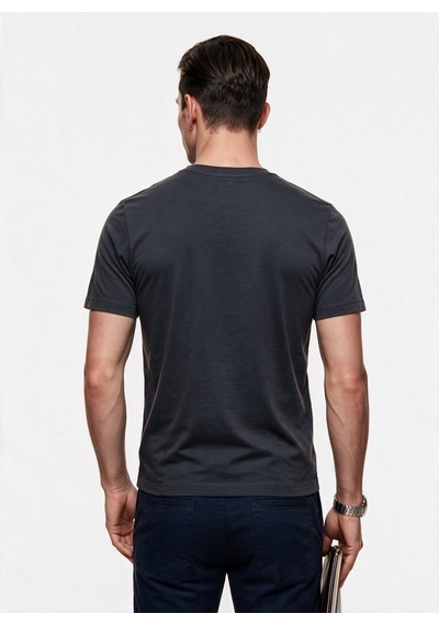 Jsco Erkek Bisiklet Yaka Rahat Kesim Pamuklu Kısa Kollu Basic T-shirt Js2674 Antrasit
