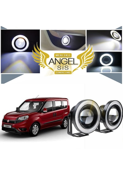 Fiat Doblo D4 Uyumlu, Universal Mercekli Led Sis Farı, 76mm Beyaz Renk