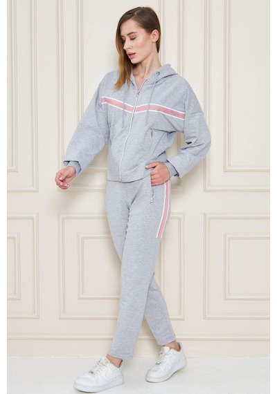 Trendhill Kadın Gri Melanj Cepli Önden Fermuarlı Kapüşonlu Iki Iplik Eşofman Takım Gmj5552 Trendhill Kadın Gri Melanj Cepli Önden Fermuarlı Kapüşonlu Iki Iplik Eşofman Takım Gmj5552