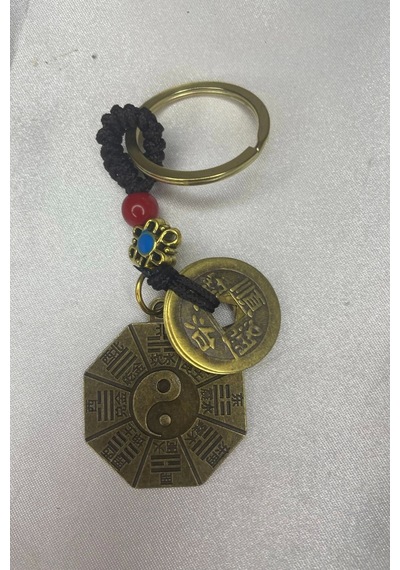 Feng Shui Yin Yan Bereket Şans Mutluluk Ejderha Çin Paralı Feng Sui Pagoda Anahtarlık