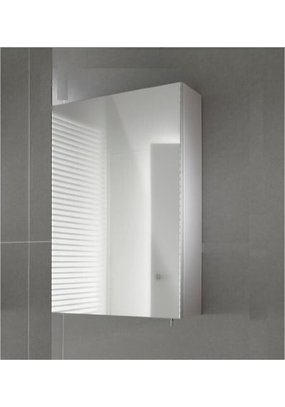 Tek Kapaklı %100 Suntalan Aynalı Banyo Dolabı Üst Modülü Beyaz Beyaz