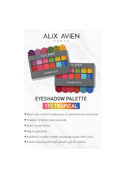 Alix Avien 12'li Far Paleti Eyeshadow Palette 111 Tropical Bouquet 15,6 G