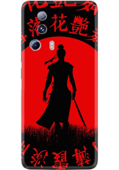 Xiaomi 13 Lite Kılıf Resimli Desenli Silikon Platinium Series Samurai Red 1803