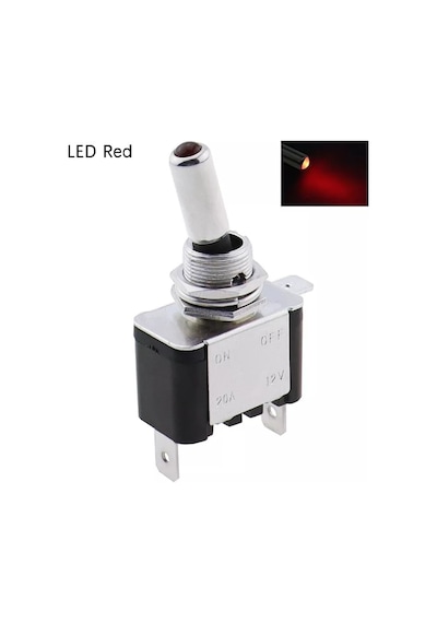 Mr-151a Kırmızı Ledli Toggle Swıtch 12v 20 Amper Anahtar