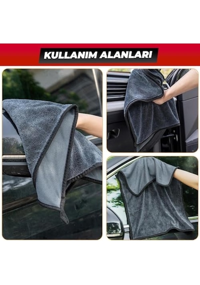 Süper Su Emici Özellikli Mikrofiber Araç Kurulama Havlusu 50x70 Cm, Orta Boy Çift Katlı Araç Kurutma Ve Torpido Si