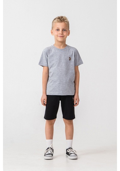 U.S. Polo Assn. Erkek Çocuk Gri Bermuda Takım Us2470-c-v2 Gri-01