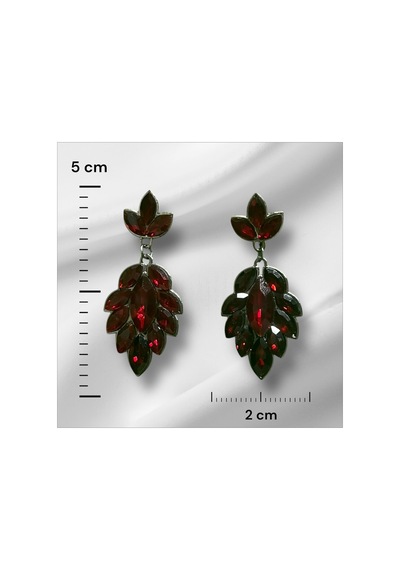Selvia Kristal Taşlı Küpe - Gelin ,kına Günlük Kullanım Bordo - 726419256 Bordo