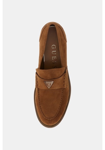 Guess Beliso Kadın Deri Loafer Ayakkabı Fltbsosue14 Kahve