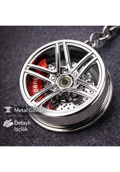 Metal Jant Disk Anahtarlık Araba Aksesuarı & Oto Keychain Çok Renkli