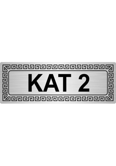 Kat 2 7cmx20cm Metal Yönlendirme Levhası Gümüş Renk Metal