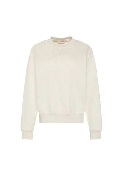 Calvin Klein Ls Embossed Monologo, P4p, Xxs Krem Kadın Sweatshirt