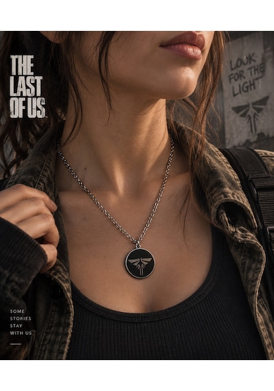 The Last Of Us Kolye Firefly Sembol Madalyon 60 Cm Zincir Unisex Erkek Kadın Zamak Kaplama Çok renkli