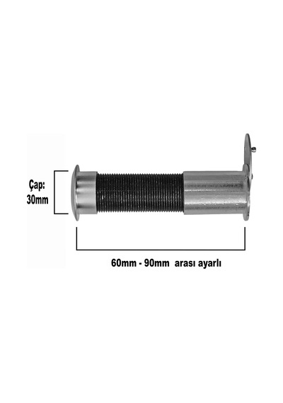 Kapaklı Uzun Kalın Dürbün 180 Çelik Kapı Dürbünü 60-90mm Arası Ayarlı