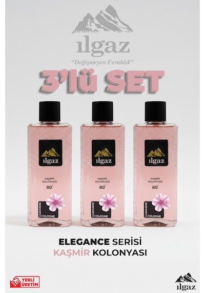 Ilgaz Kaşmir Kolonyası 3'lü Set 80 Derece 400 Ml Elegance Series