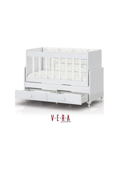 Anne Yanı Sallanır Bebek Beşiği, Sarı Uyku Setli, Yataklı, Çekmeceli 60 X 120 Sarı
