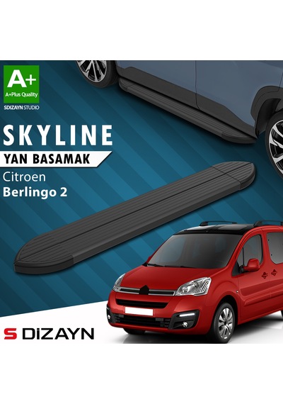 S-dizayn Citroen Berlingo 2 Skyline Siyah Yan Basamak 193 Cm 2008-2018 A+ Kalite