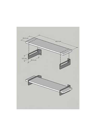 Tekli Dekoratif Duvar Rafı Modern Tasarım, Kolay Montaj, 60x20 Cm Beyaz - 650508295 Beyaz
