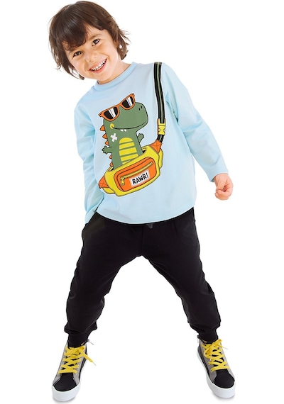 Denokids Dino Erkek Çocuk T-shirt Eşofman Altı Takım Çok Renkli