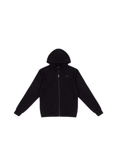 Beord Siyah Pamuk Kapüşonlu Fermuarlı Sweatshirt Bzt1-135