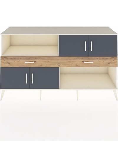 Hyperion Konsol 8 Raflı 3 Çekmeceli Tek Kapaklı 176x44x99 Aytaşı Aytaşı-antrasit/çam Hyperion Konsol 8 Raflı 3 Çekmeceli Tek Kapaklı 176x44x99 Aytaşı Aytaşı-antrasit/çam