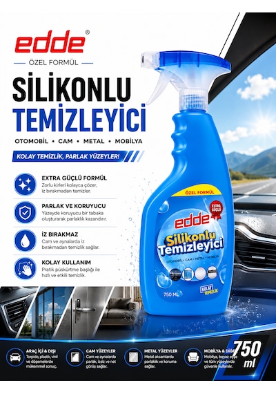 Edde Araba Araç Oto Silikonlu Yüzey Temizleyici 750 Ml Oto Detailing
