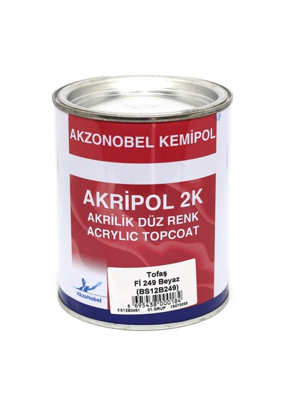Akzonobel Akripol 2k Düz Renk-beyaz- Fı249- 1 Lt.