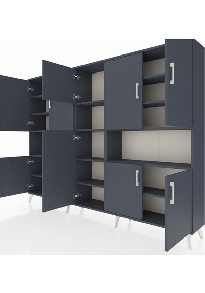 Arges Dolap 14 Raflı 10 Kapaklı 220x30x163 Antrasit-antrasit Antrasit - Antrasit Arges Dolap 14 Raflı 10 Kapaklı 220x30x163 Antrasit-antrasit Antrasit - Antrasit