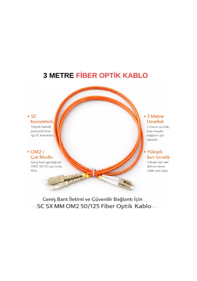 3 Metre Sc-lc Mm Om2 50/125 Dx Patch Kablo Patch Cord Apx-pc20311