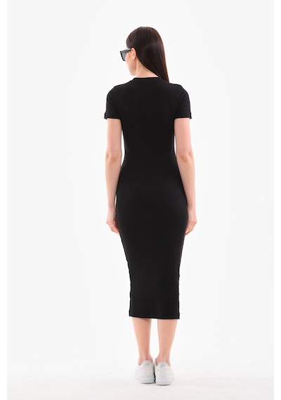Kallima Siyah Kısa Kollu Diz Altı Fitilli Esnek Kalem Elbise - 130 Cm Siyah Kallima Siyah Kısa Kollu Diz Altı Fitilli Esnek Kalem Elbise - 130 Cm Siyah