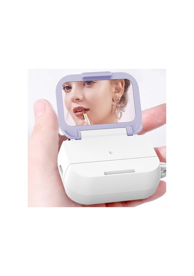 Apple Uyumlu Airpods Pro/pro 2.nesil Kılıf Stand Özellikli Aynalı Kapak Siyah