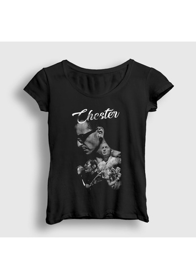 Presmono Kadın Chester V2 Linkin Park T-shirt Siyah